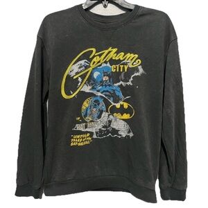 Bat Man Gotham City Mineral Washed Embroidery Graphic Boys Size XL (14/16)